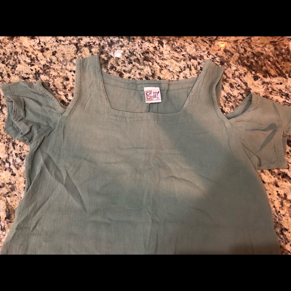 3-$20 Oh my gauze cold shoulder shirt